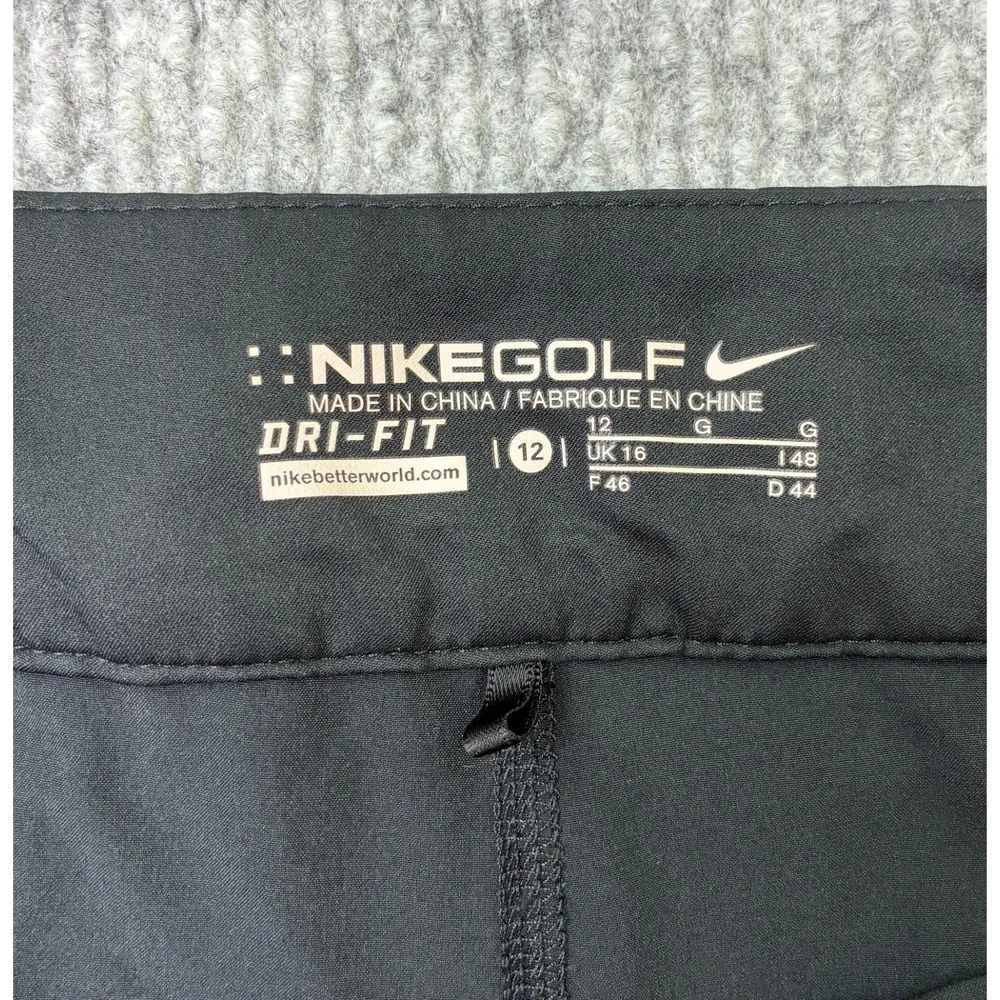 Nike Golf Dri-FIT Womens Size 12 Black Skort Built In Shorts Pockets Performance